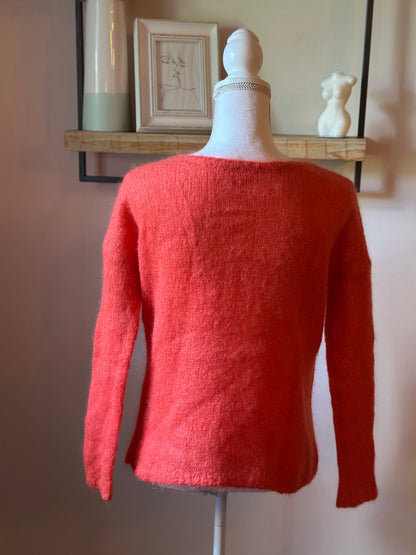 Pull col V uni en mohair T.34