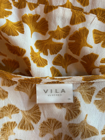 Robe portefeuille imprimé feuilles en viscose T.36