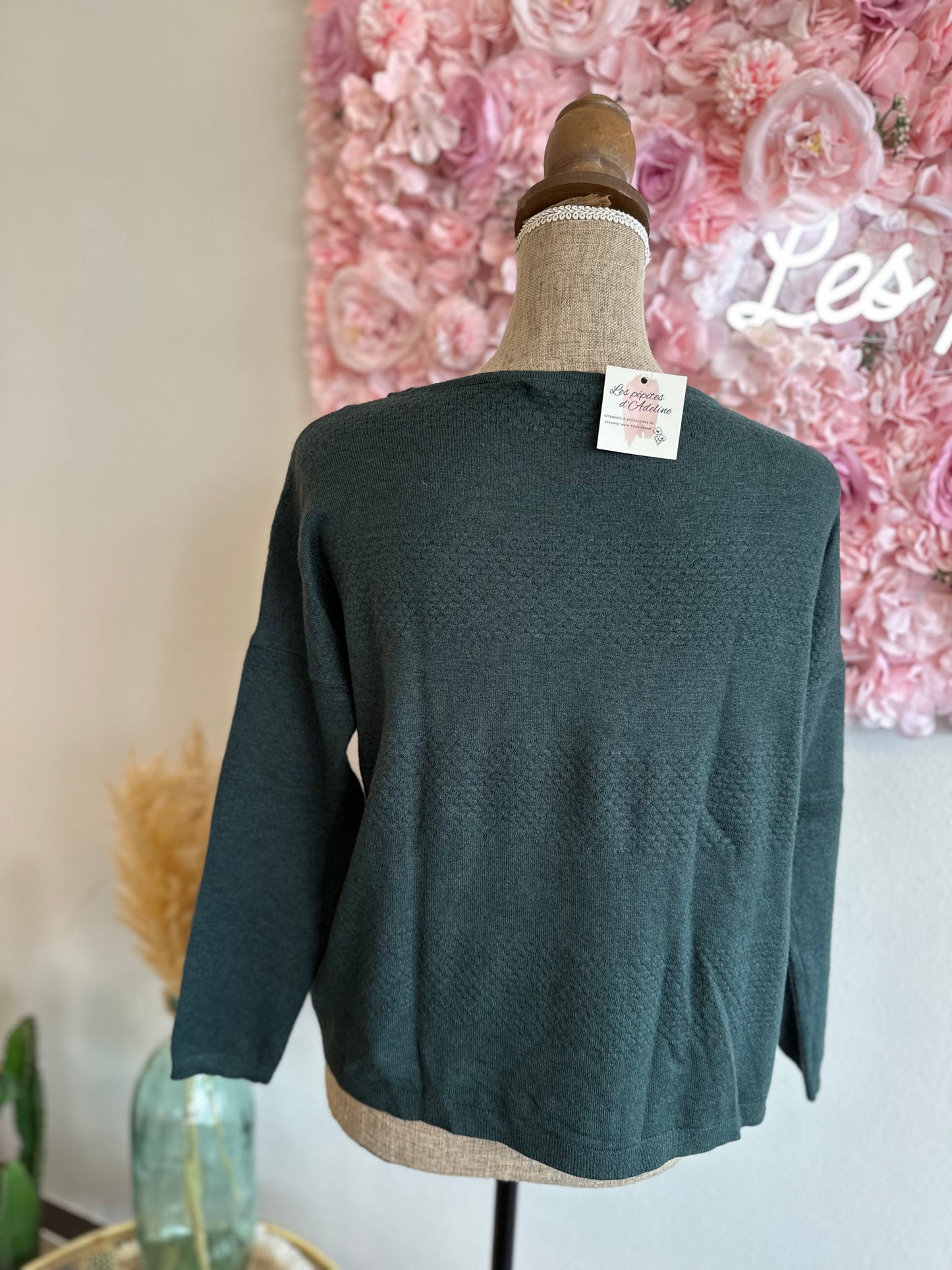 Pull vert foncé T.36