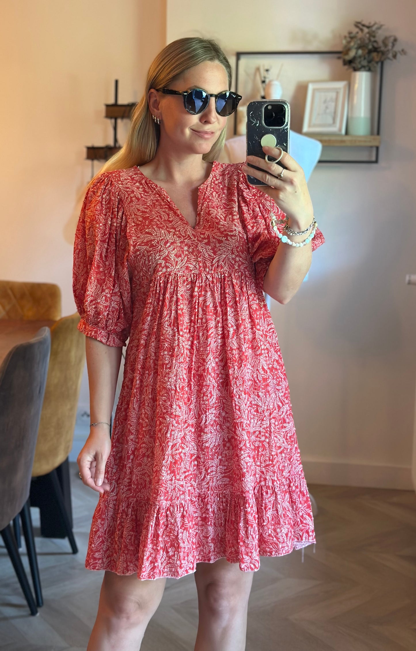 Robe bohème imprimée en coton T.36/38