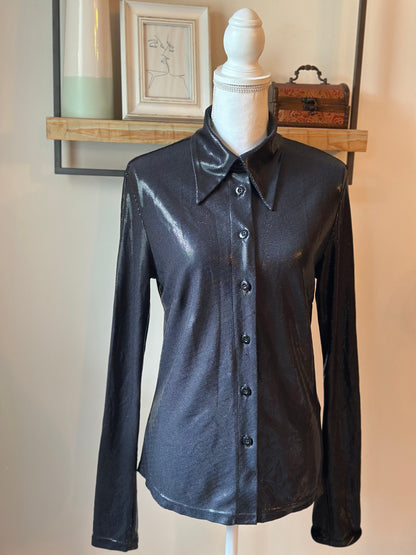 Chemise noir effet métallisé vintage T.U