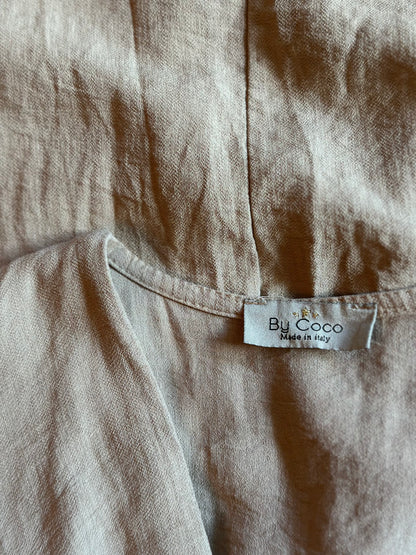 Robe longue beige effet lin Made in Italy T.36/38