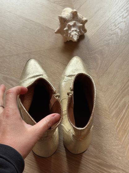 Bottines cuir doré – fabriquées au Portugal T.37