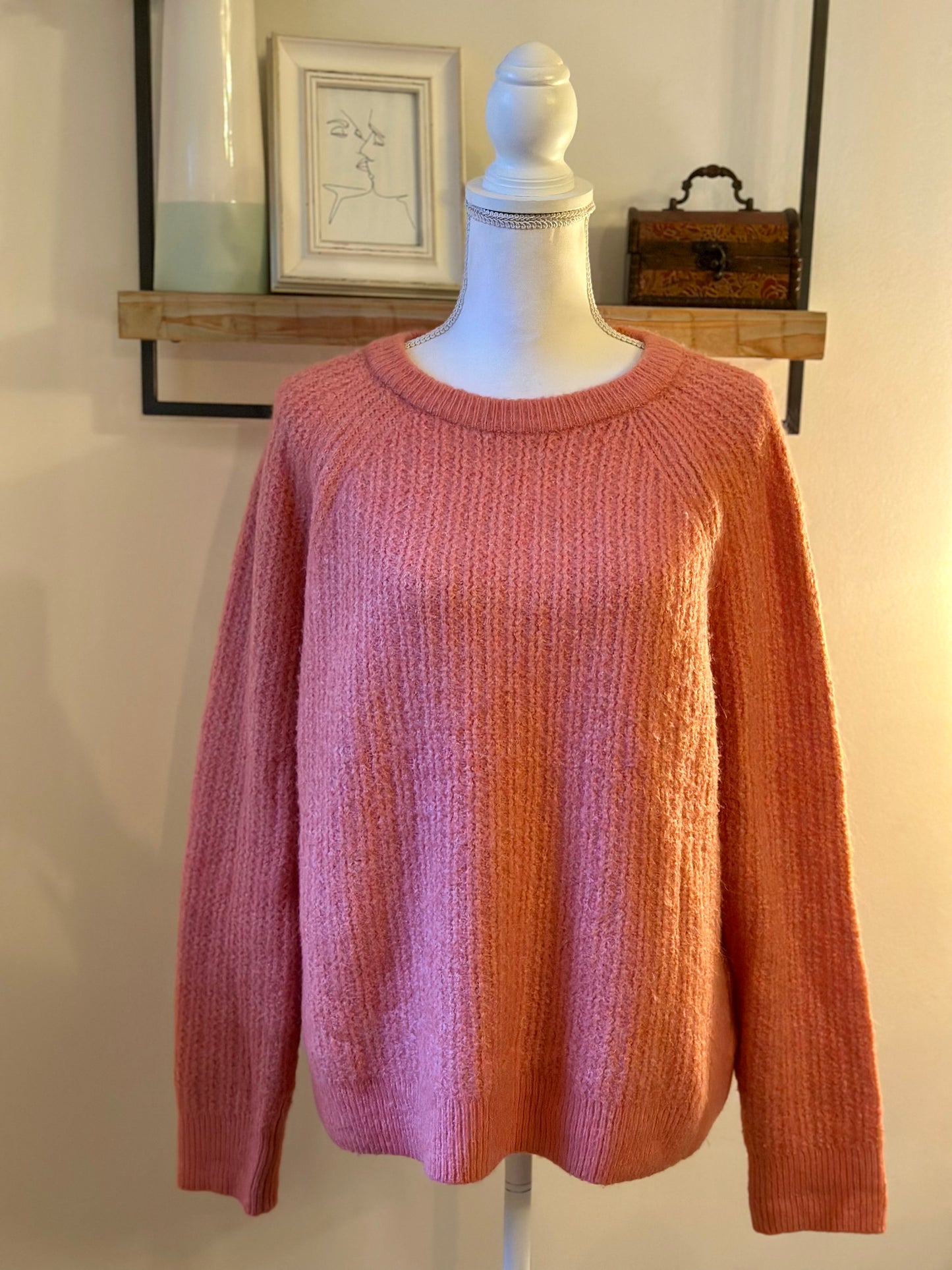 Pull rose clair en maille douce T.42