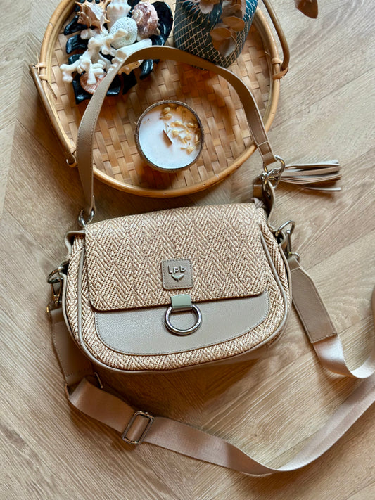 Sac à bandoulière modèle trotteur Armel beige