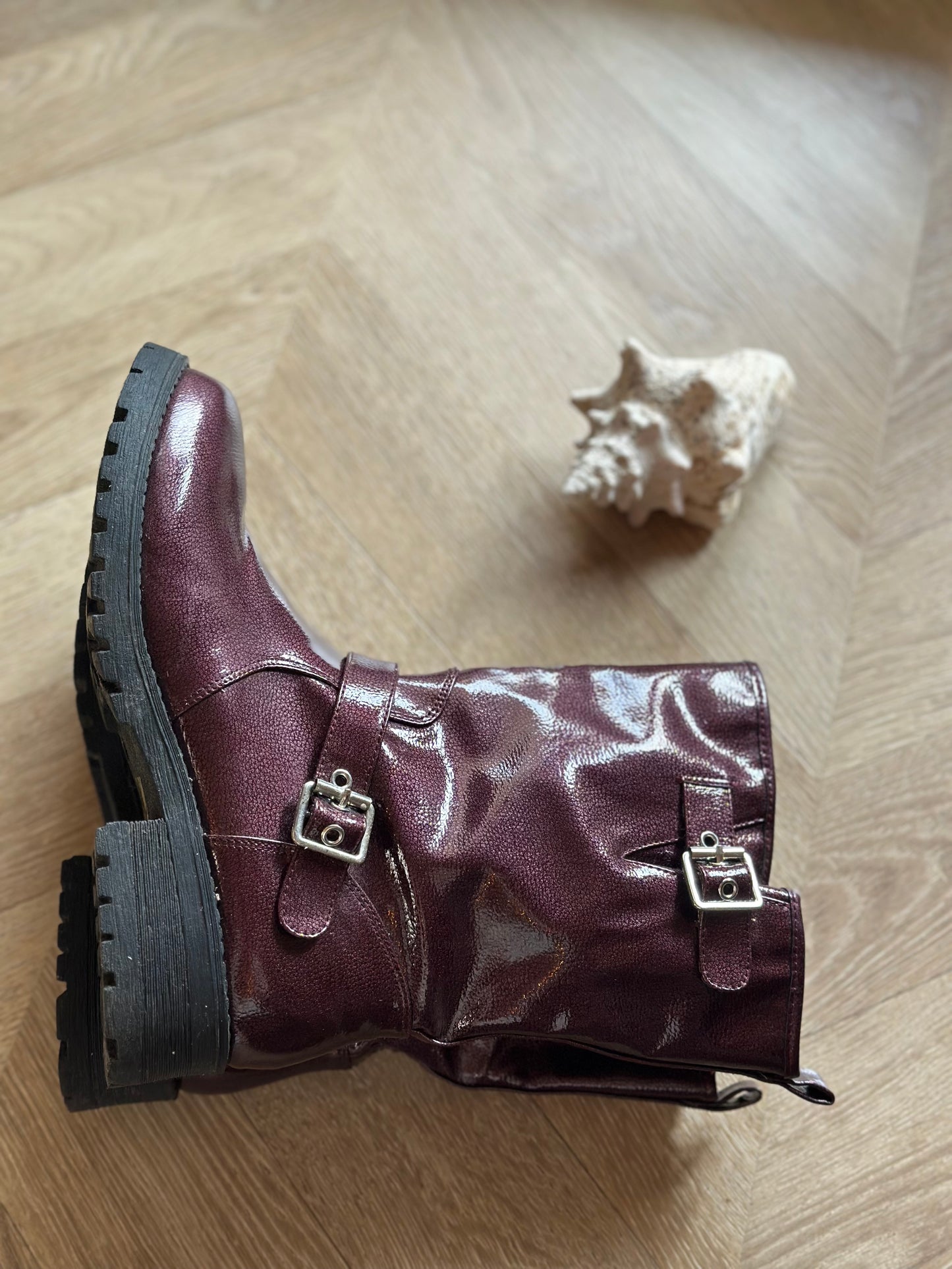 Bottines biker bordeaux P.39