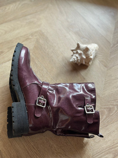 Bottines biker bordeaux P.39
