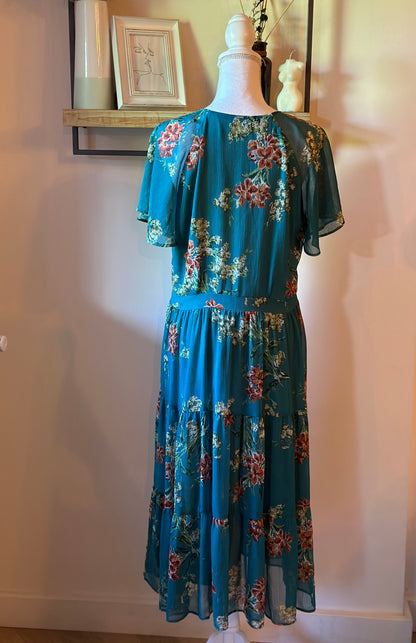 Robe longue fluide imprimé fleuri T.40