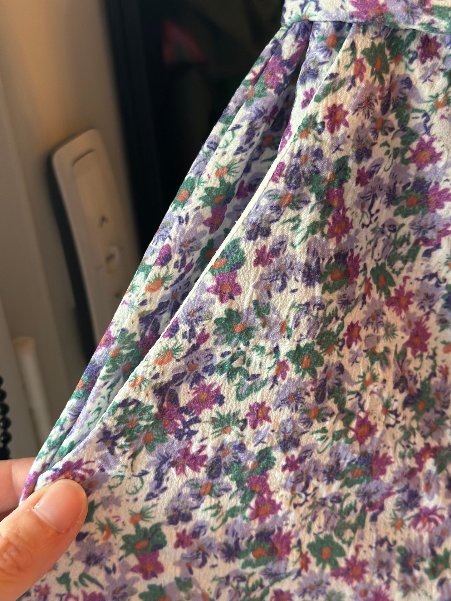 Short taille haute fleuri lilas T.36