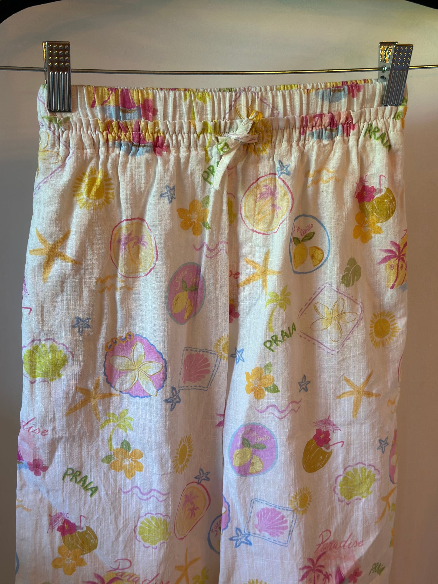 Pantalon jambes larges imprimé tropical – Neuf T.34
