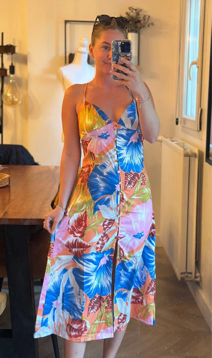 Robe dos nu imprimé fleuri T.34/36