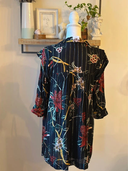Robe midi fluide imprimé fleuri - Modèle Paprika T.36