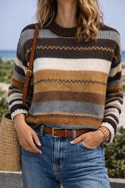 Pull doux et rayé en laine T.38/40