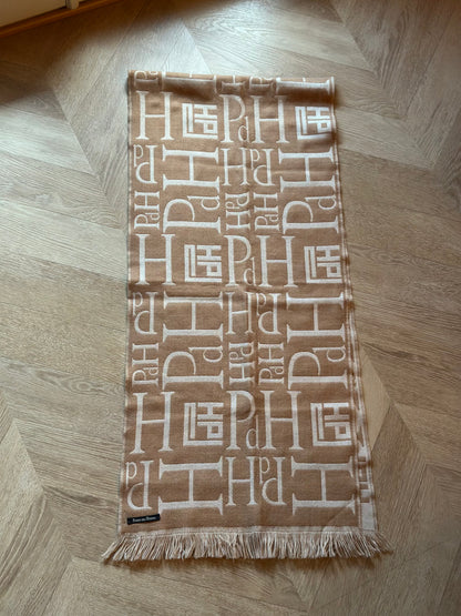 Écharpe Pedro del Hierro monogramme beige écru laine