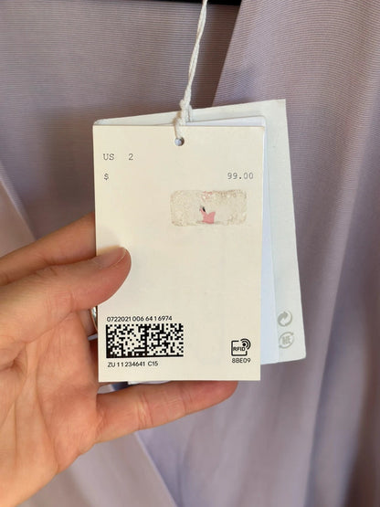 Robe portefeuille lilas pastel – Taille 34 – Neuve avec étiquette