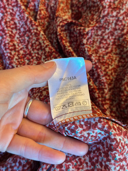 Chemise fluide imprimé bordeaux Naf Naf manches 3/4 - taille 36