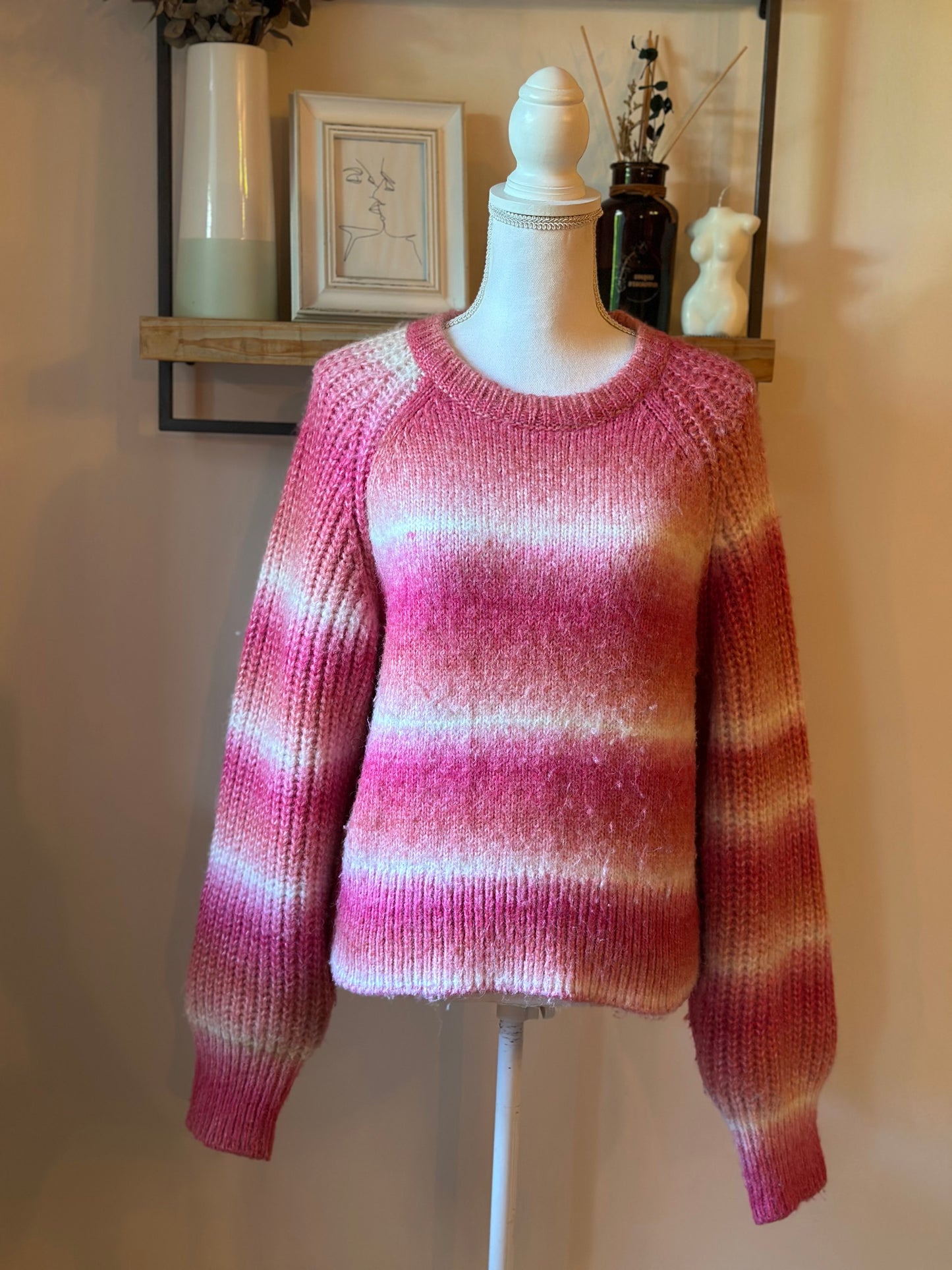 Pull dégradé rose maille douce effet fluffy T.36