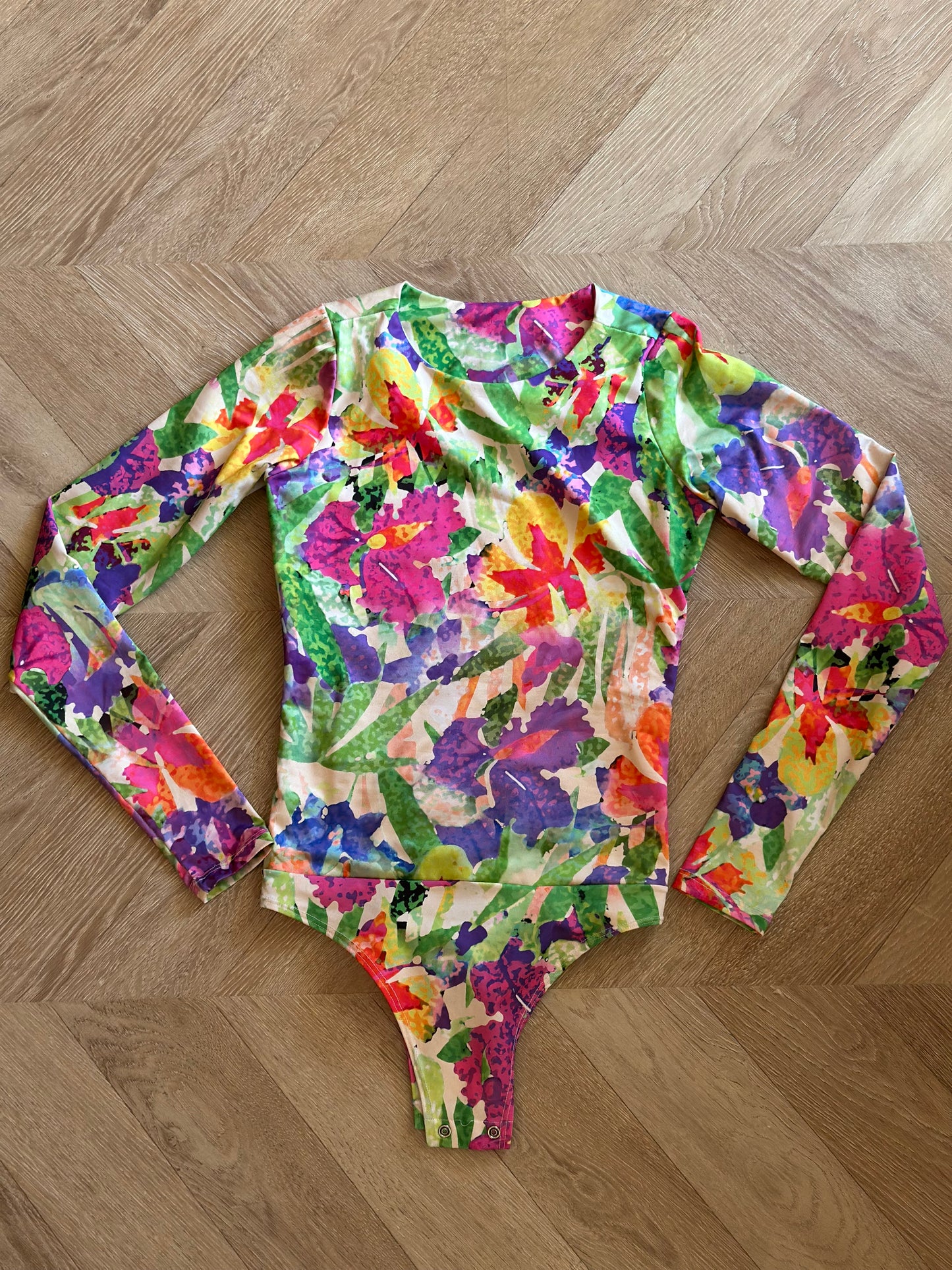 Body imprimé multicolore dos ouvert Maria Refinada T.36