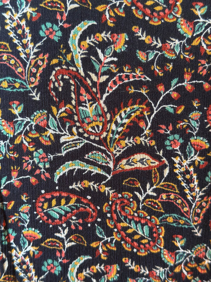 Robe fluide fleurie cachemire viscose T.44