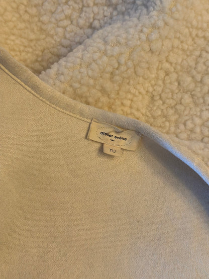 Gilet sans manches effet moumoute écru T.U