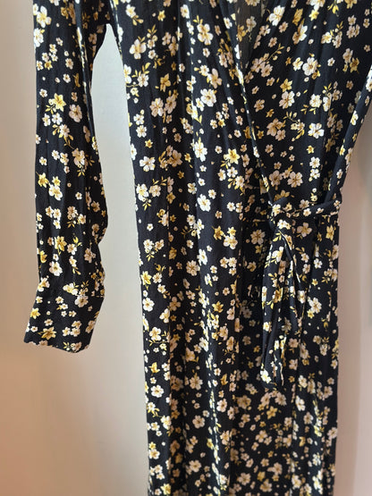 Robe longue portefeuille fleurie T.34