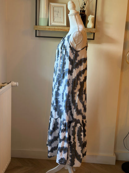 Robe longue imprimé tie and dye en gaze de coton T.U