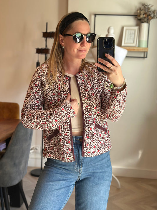 Veste matelassée imprimé graphique en coton T.36