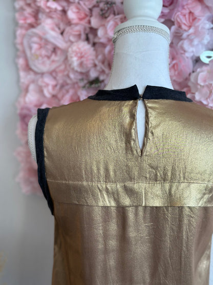 Blouse débardeur doré bronze en soie T.36