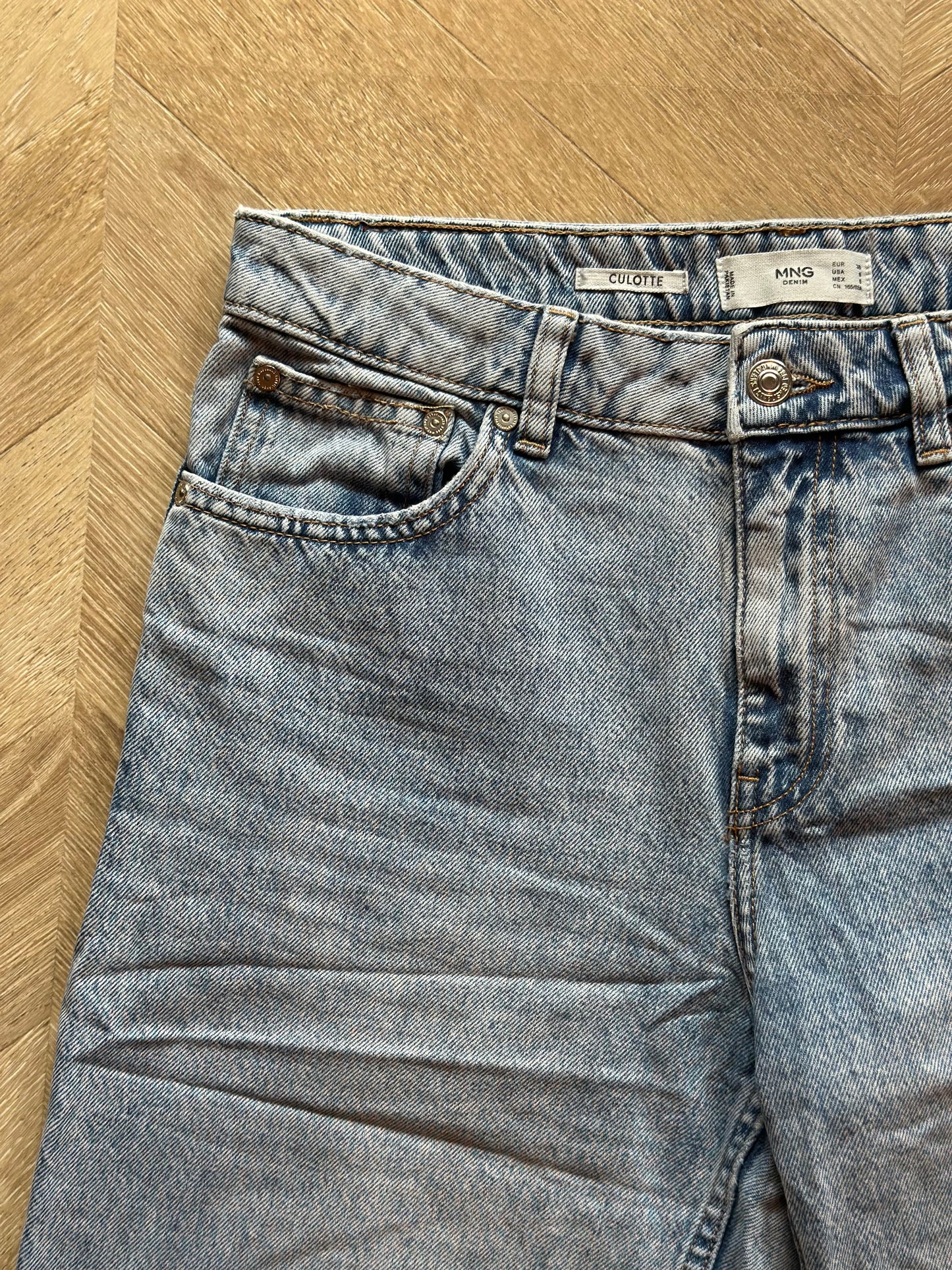 Jean bleu clair à jambes larges modèle Culotte, T.38