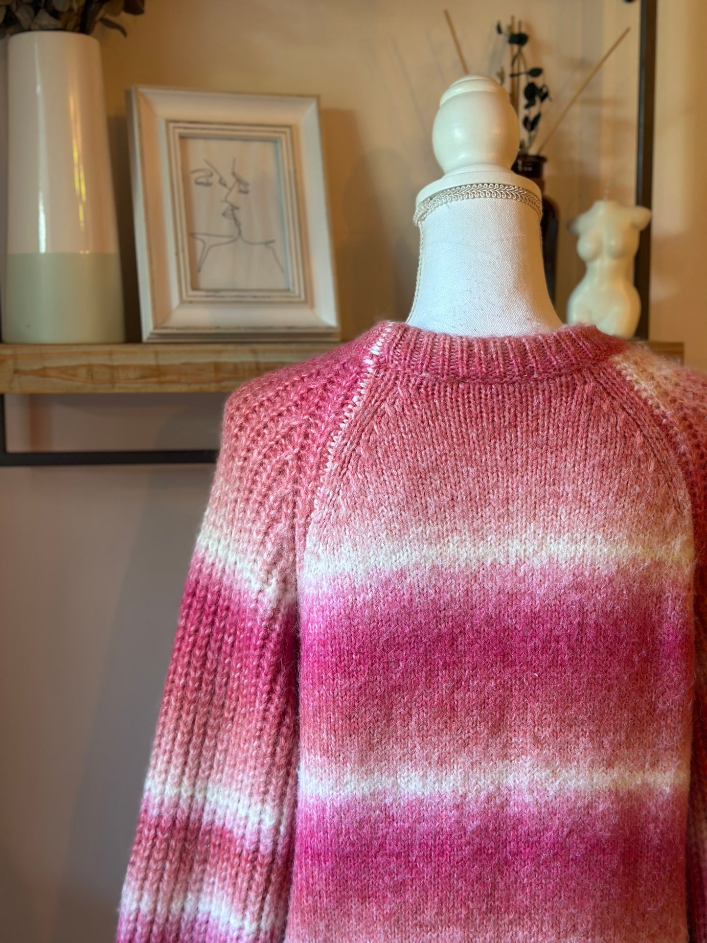 Pull dégradé rose maille douce effet fluffy T.36