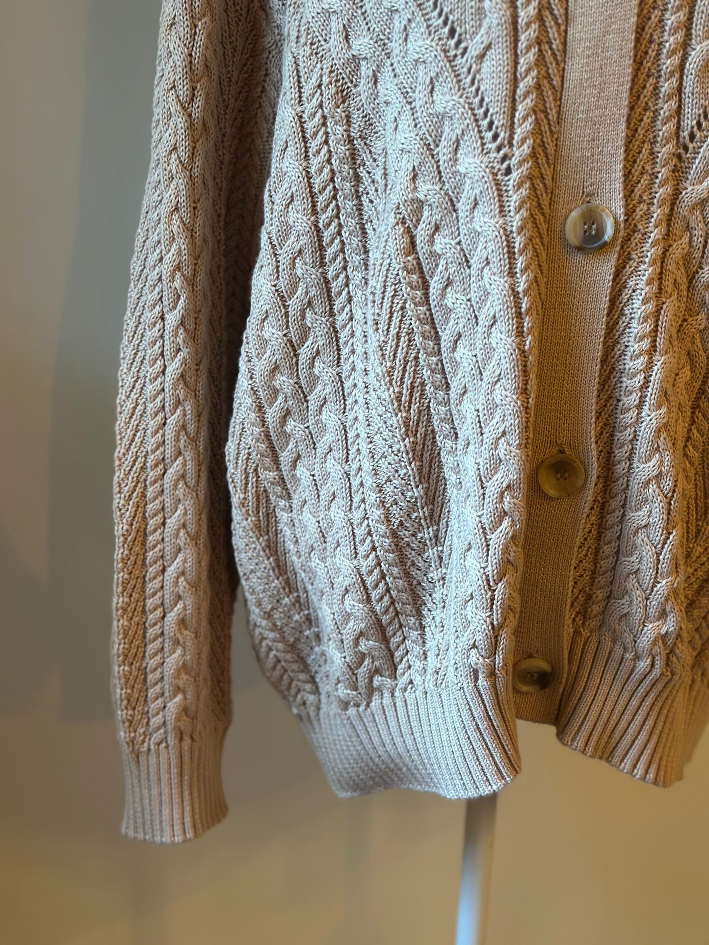 Cardigan/Gilet maille torsadée beige T.40