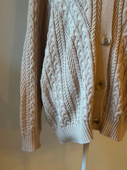 Cardigan/Gilet maille torsadée beige T.40