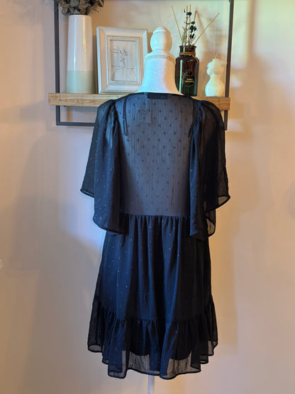 Robe fluide imprimé pois dorés T.38
