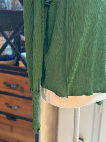 Chemisier vert à col noué T.34