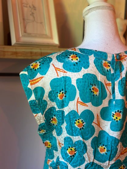 Blouse 100% soie imprimé fleuri T.40