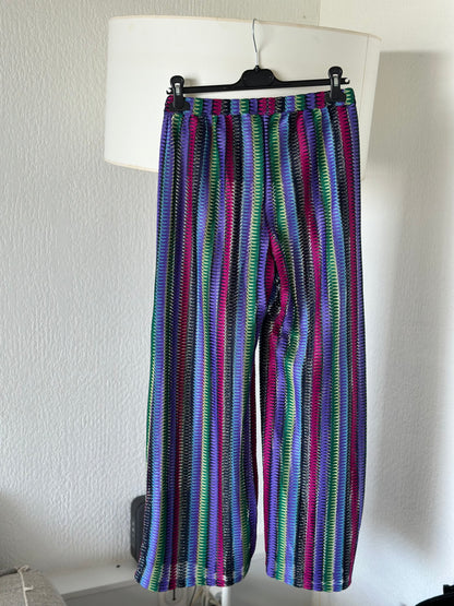 Pantalon texturé coloré à jambes larges T.38