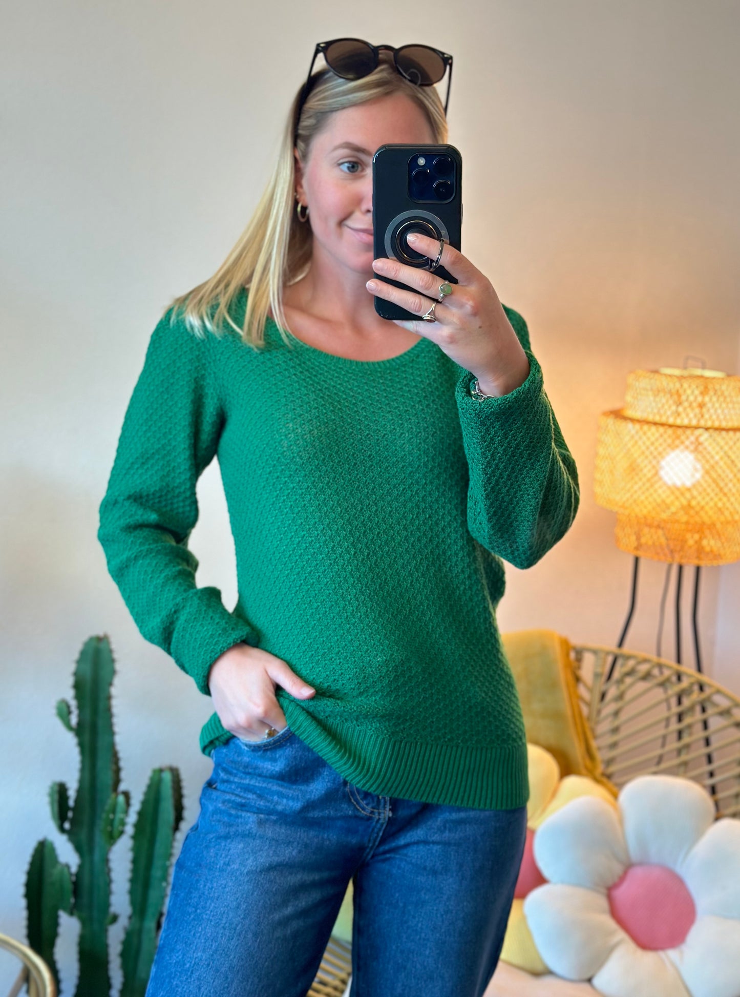 Pull vert en maille T.36