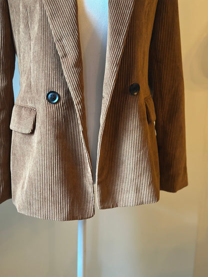Blazer en velours côtelé camel T.34