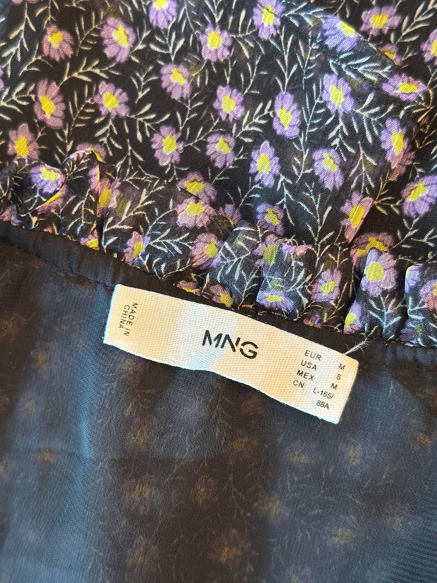 Blouse fluide motifs fleuris lila T.38
