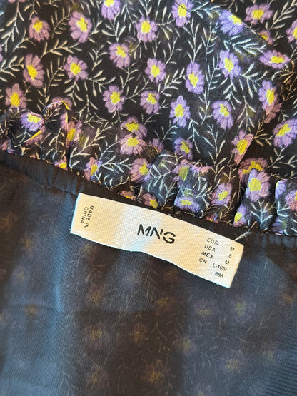 Blouse fluide motifs fleuris lila T.38