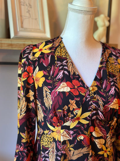 Blouse imprimé tropical T.36