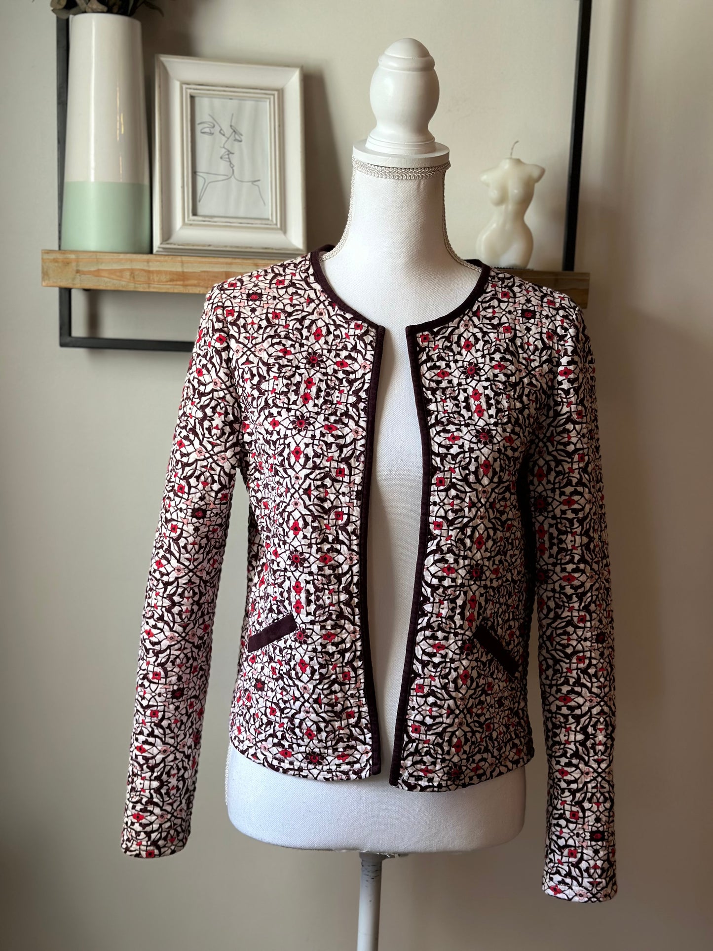 Veste matelassée imprimé graphique en coton T.36