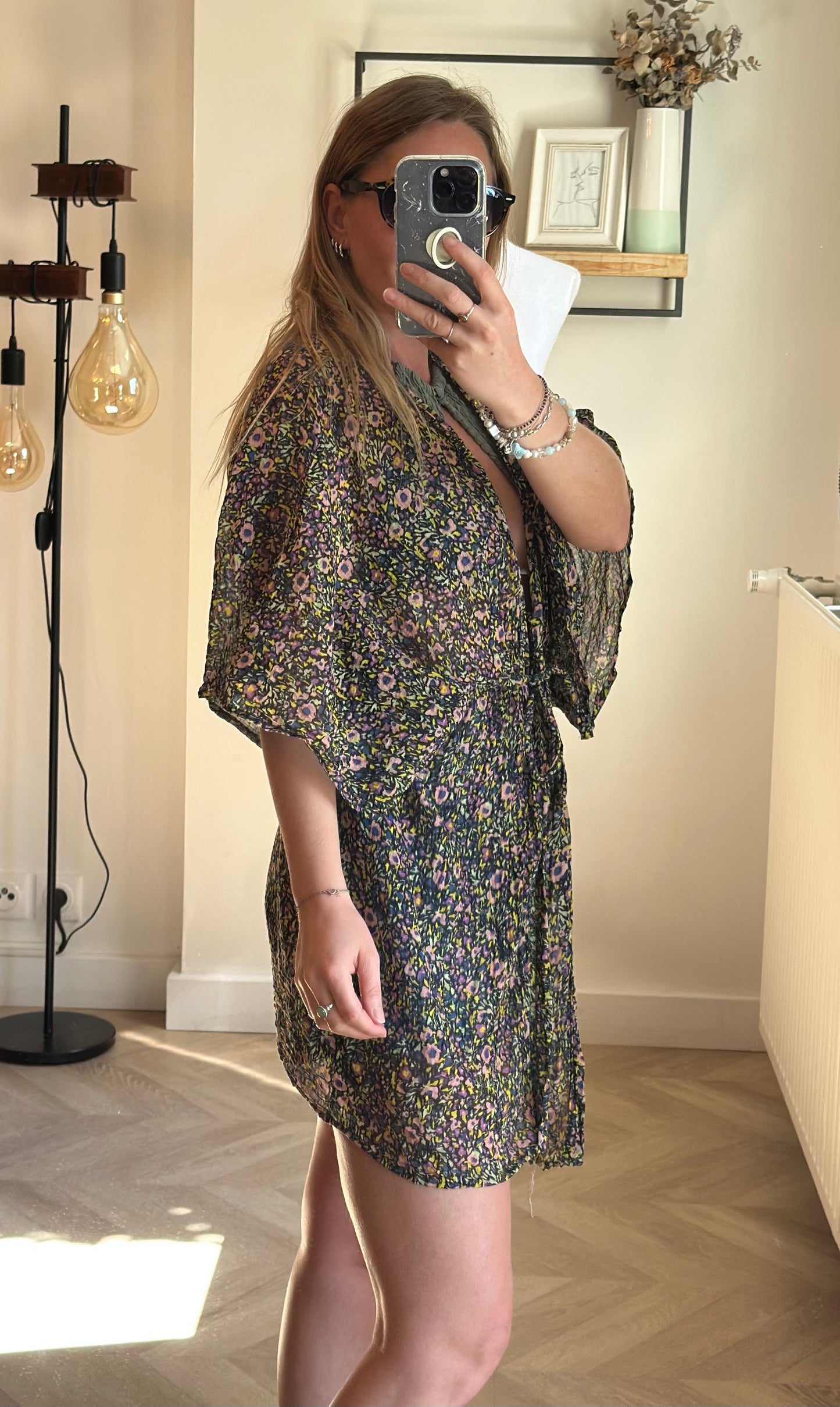Kimono veste légère fleuri coton T.U