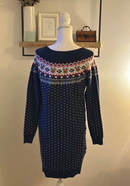 Robe pull marine motif d’hiver T.40
