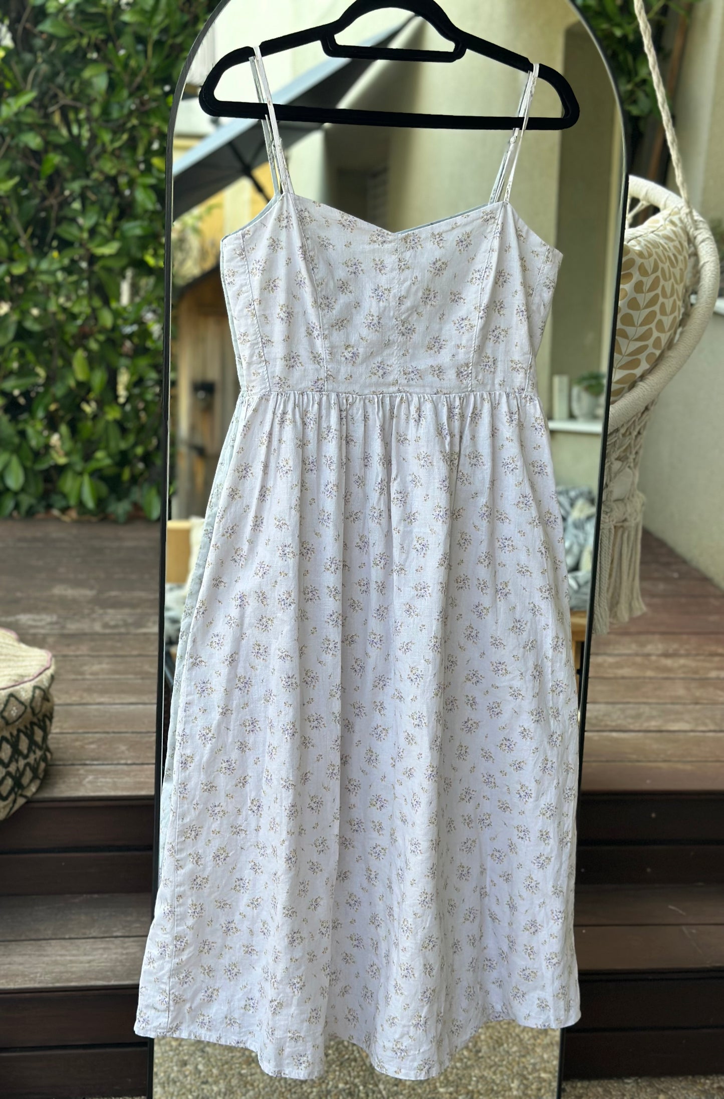 Robe longue en lin et coton fleurie T.36