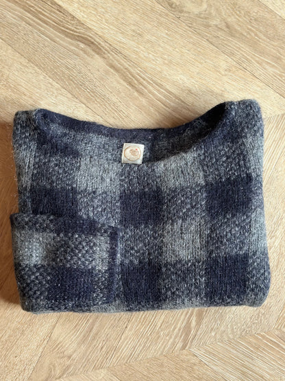Pull à carreaux en mohair et alpaga T.38