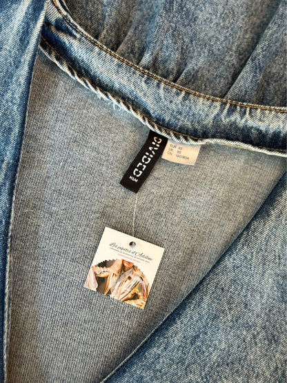 Robe en jean bleu à col V T.34