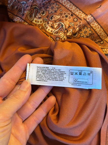 Robe d’été imprimé bandana terracotta T.40