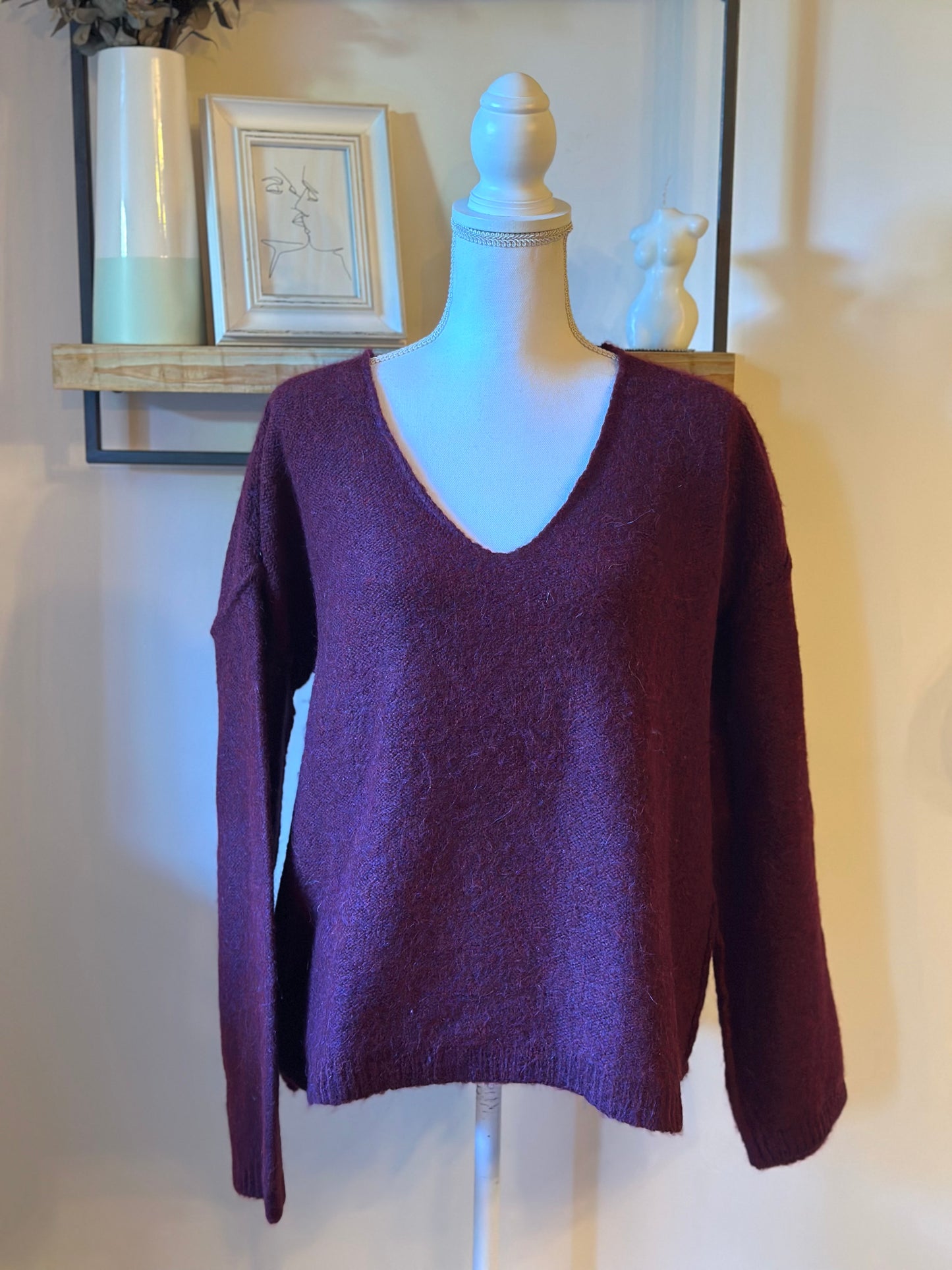 Pull doux en laine et alpaga T.38/40 Oversize