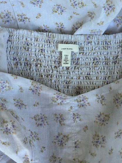 Robe longue en lin et coton fleurie T.36